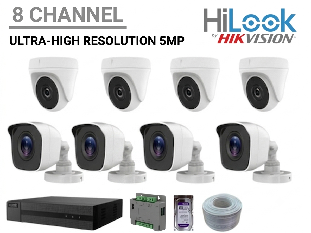 Paket CCTV HiLook 8 Channel 2MP Full HD